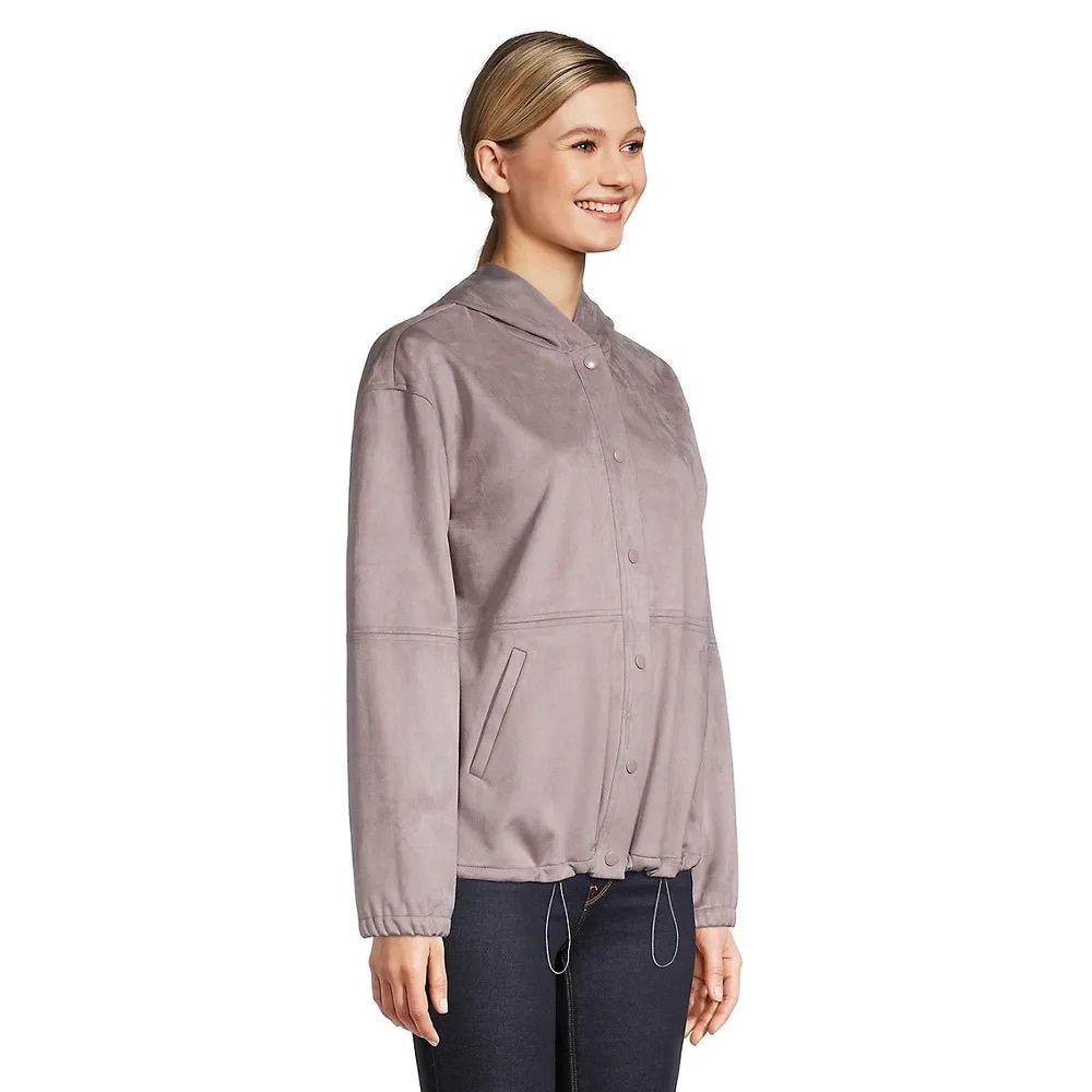 MaxMara Lavender Suede Bomber Jacket